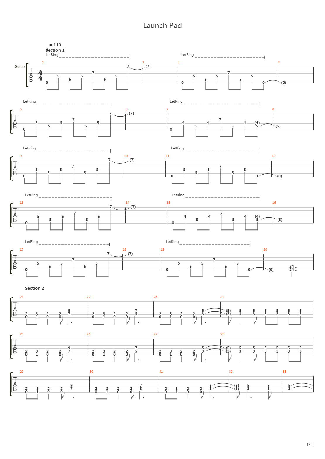 Launch Pad吉他谱