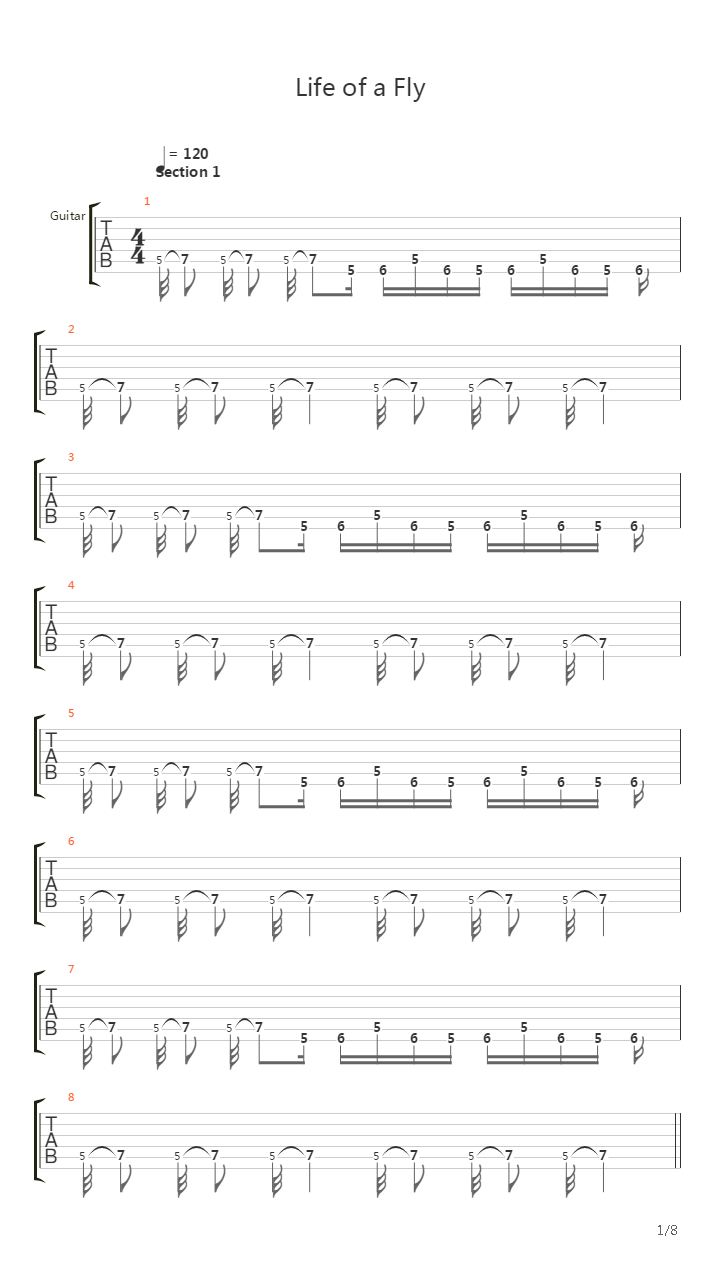 Life Of A Fly吉他谱