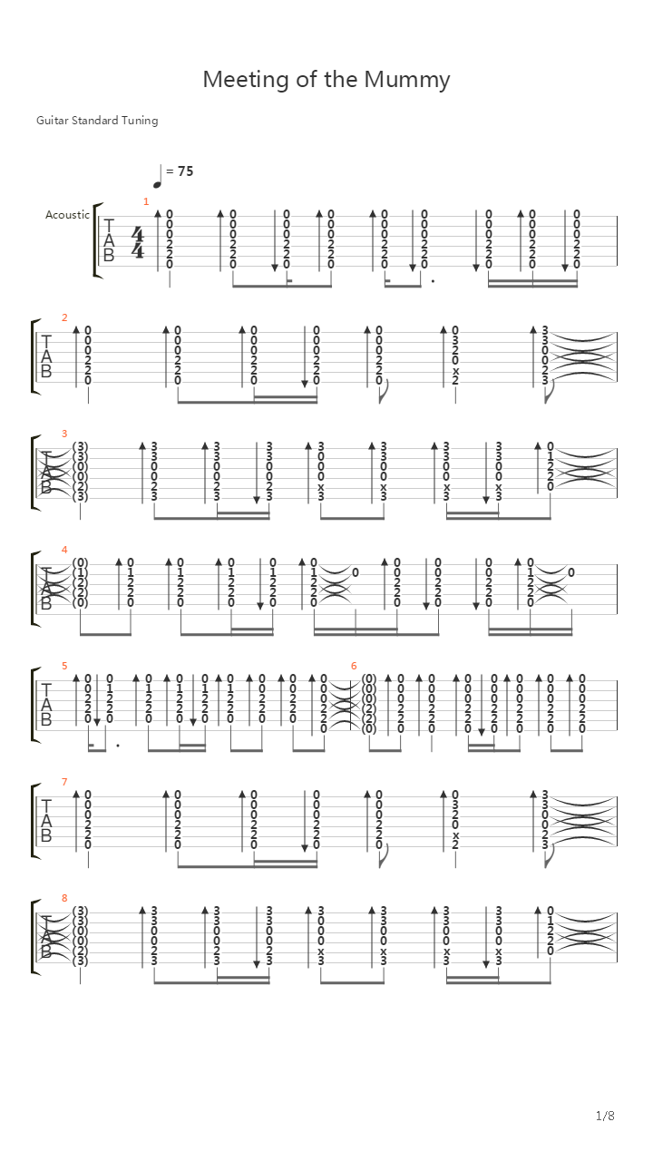 Meeting Of The Mummy吉他谱