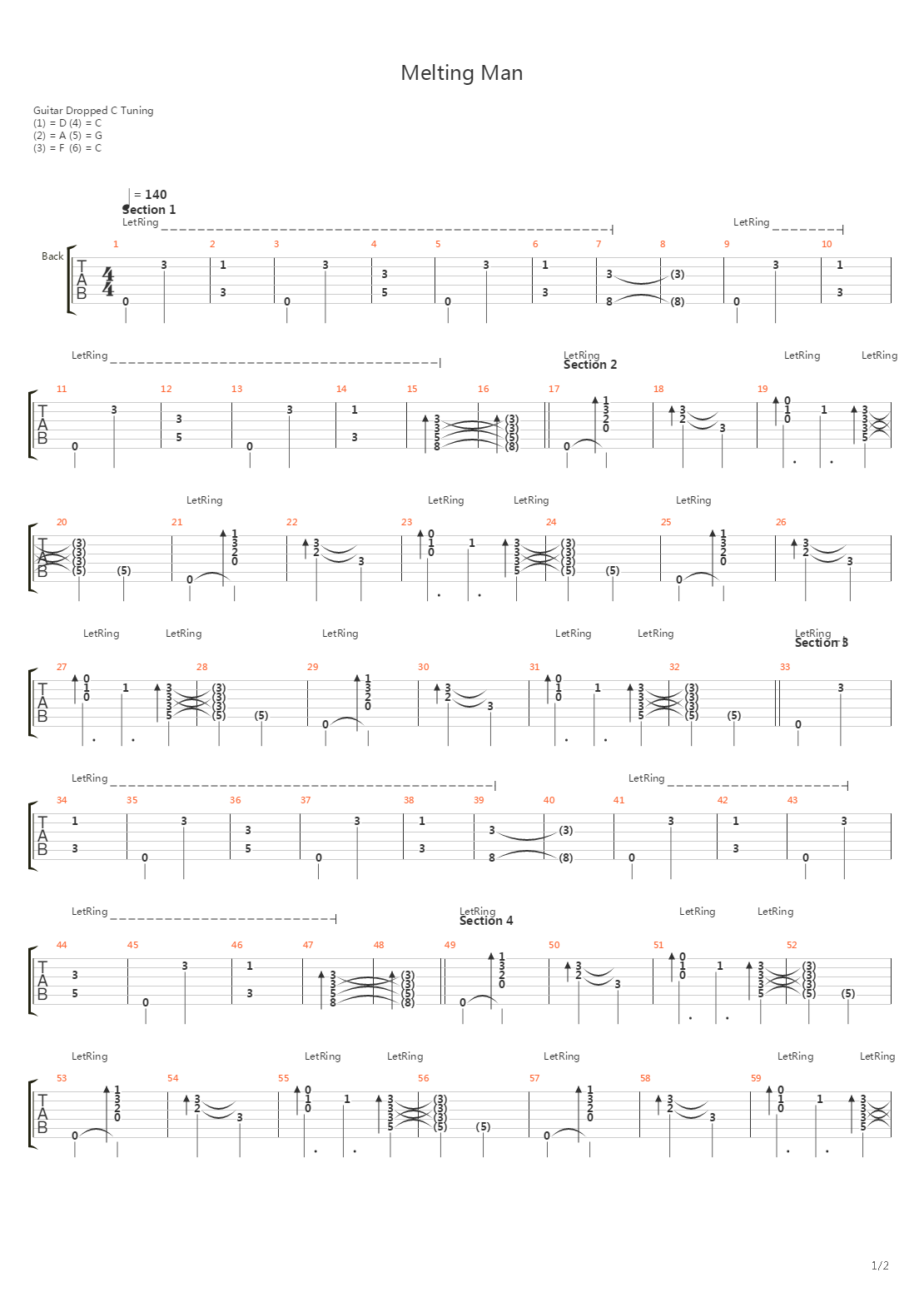 Melting Man吉他谱