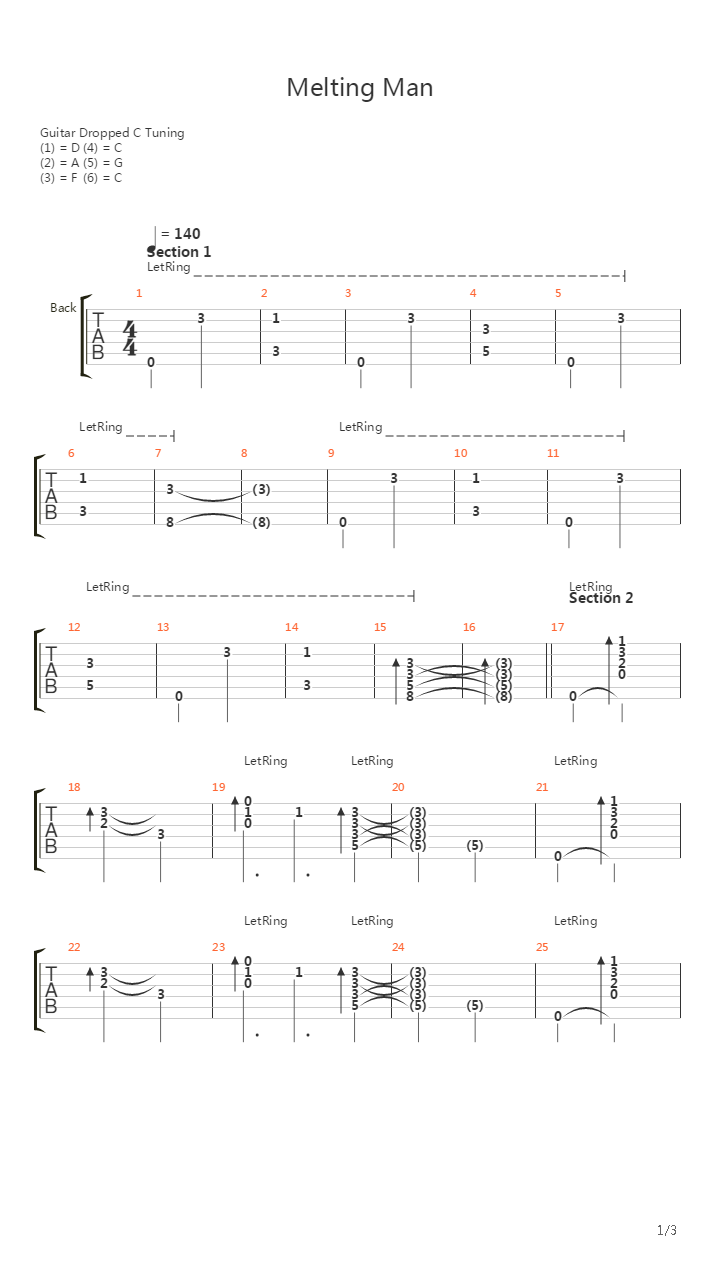 Melting Man吉他谱