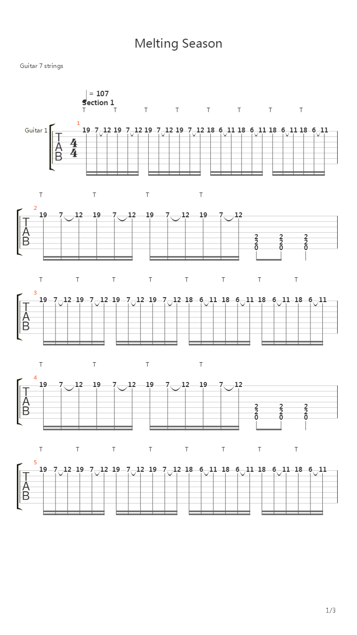 Melting Season吉他谱