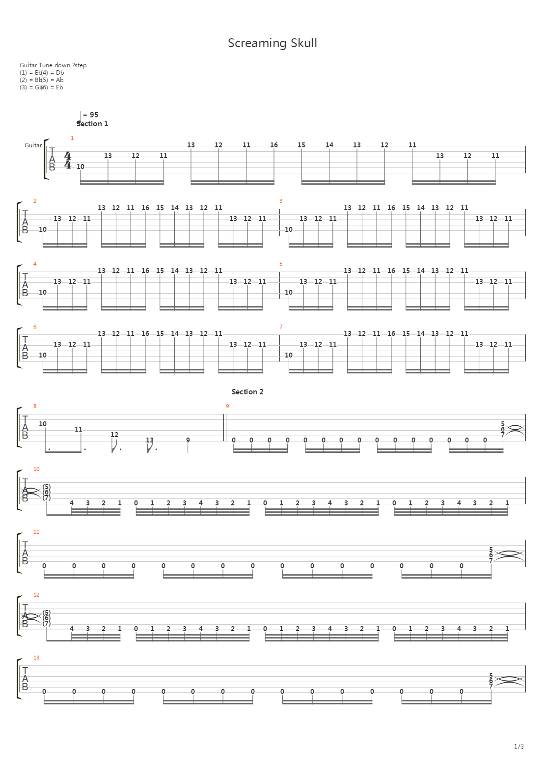 Screaming Skull吉他谱