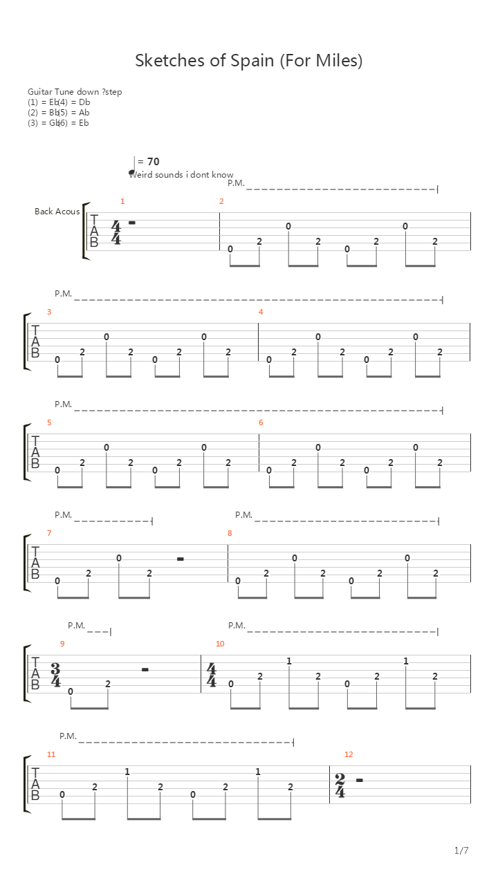 Sketches Of Spain For Miles吉他谱