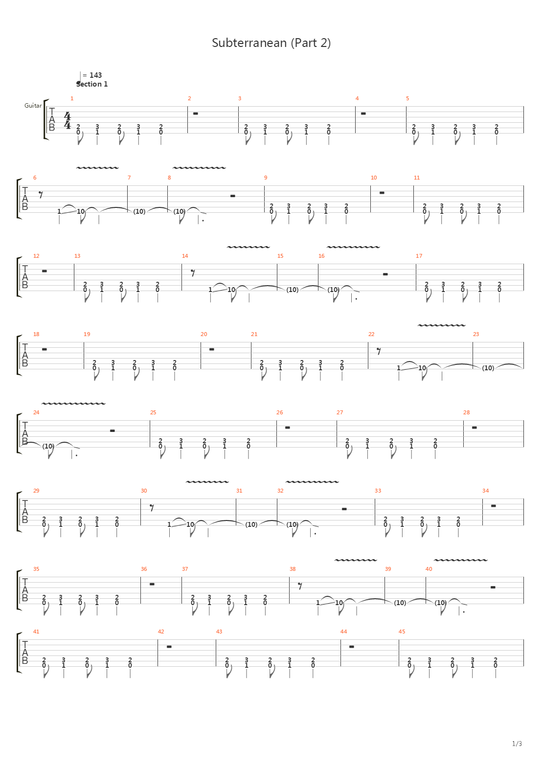 Subterranean Part 2吉他谱