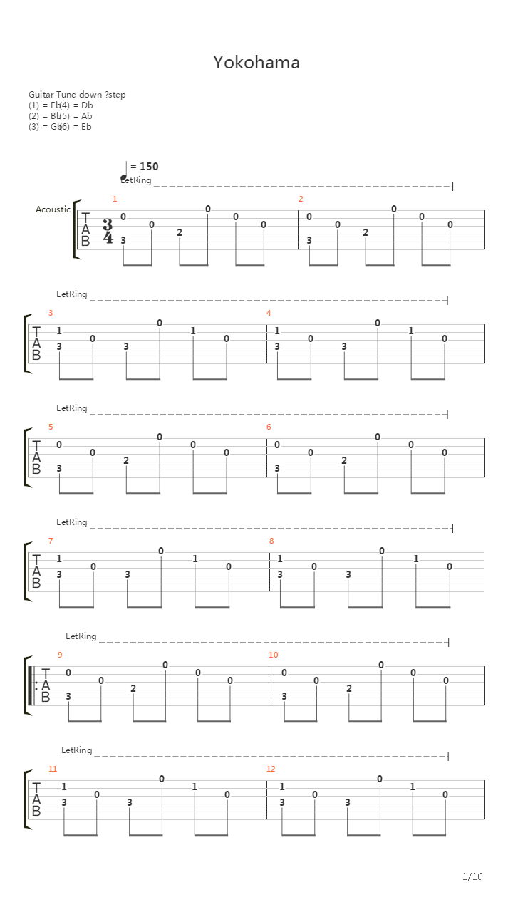 Yokohama吉他谱