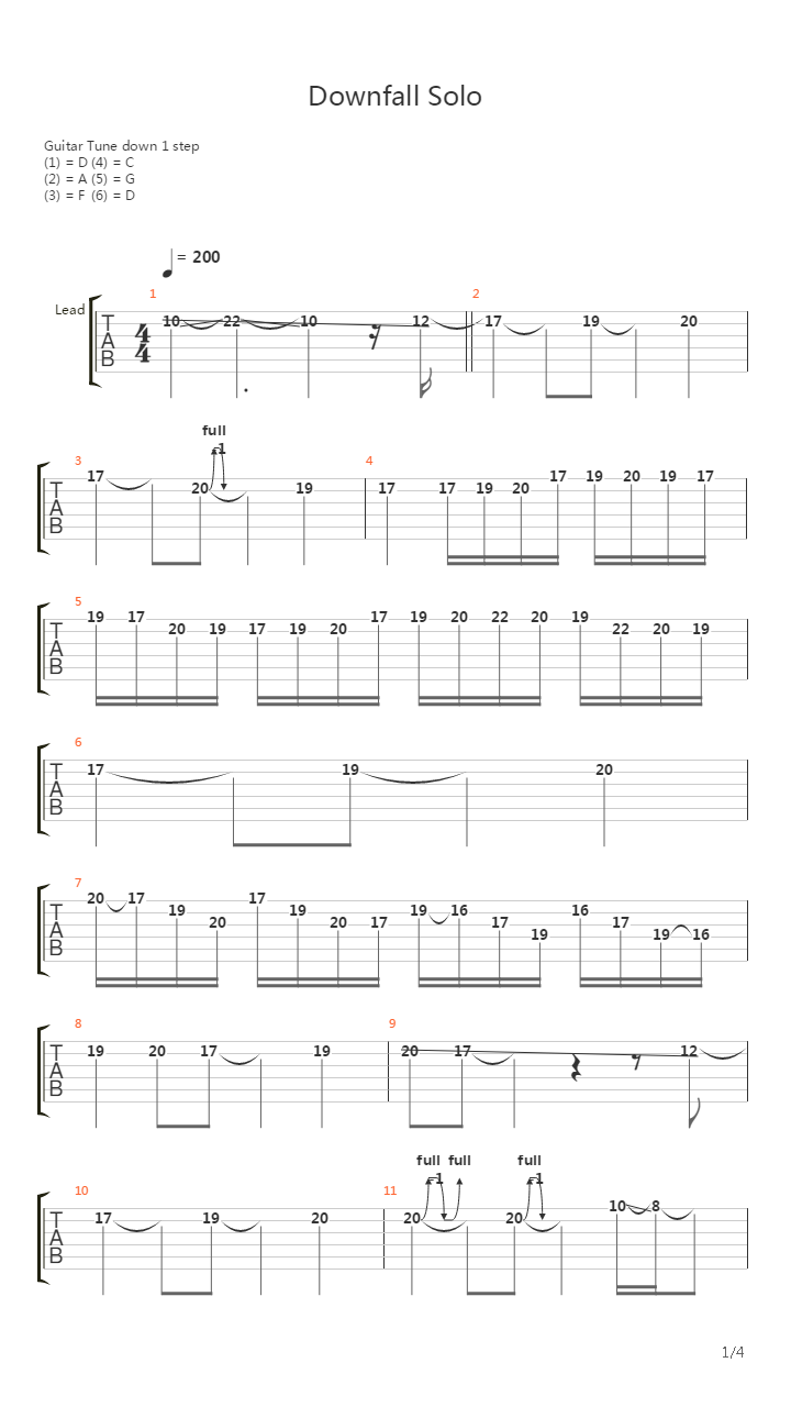 Downfall吉他谱