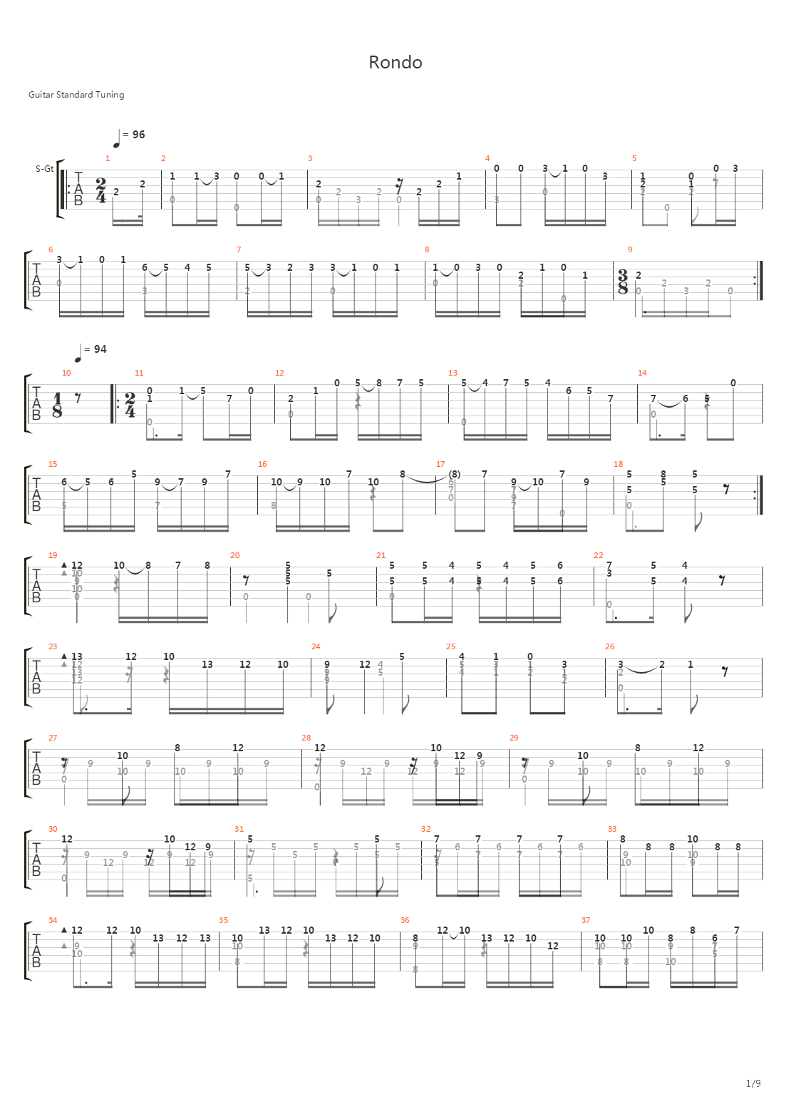 Rondo吉他谱