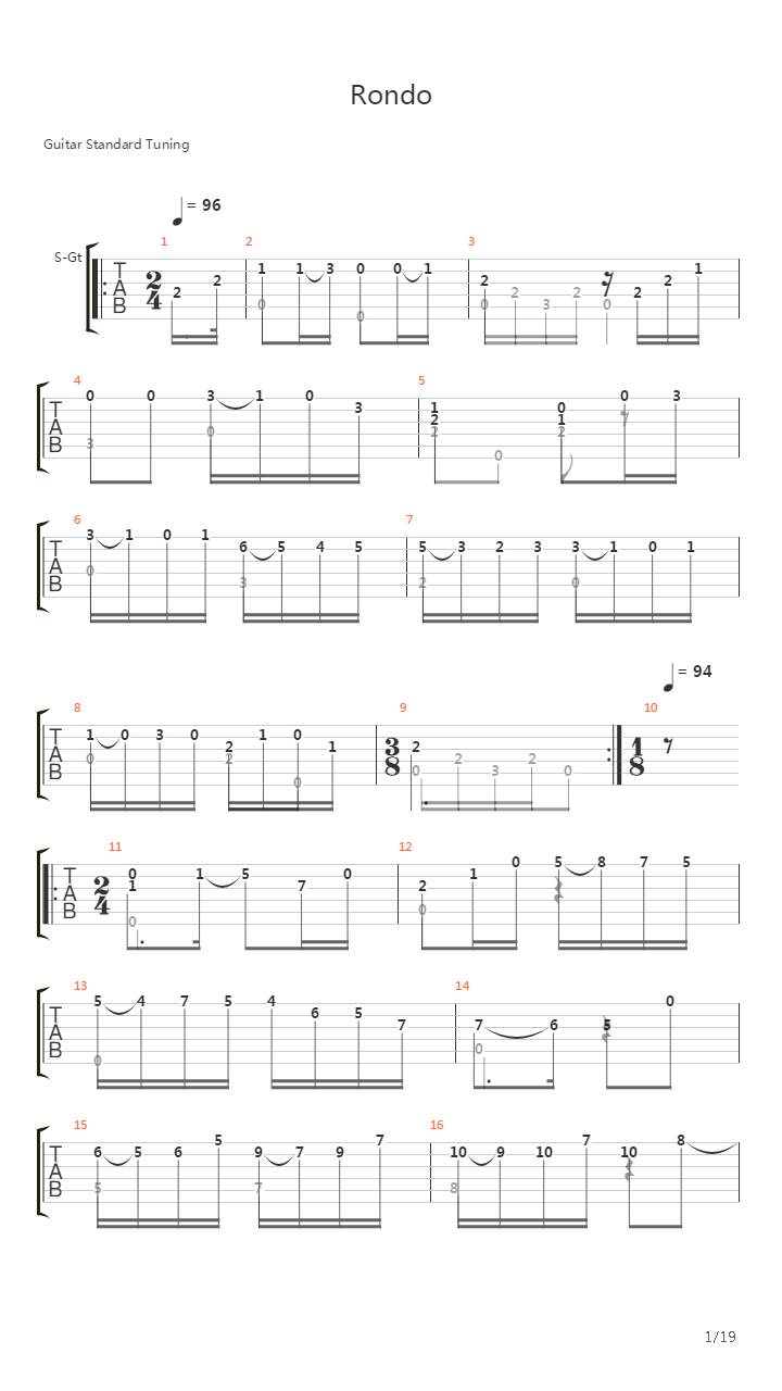 Rondo吉他谱