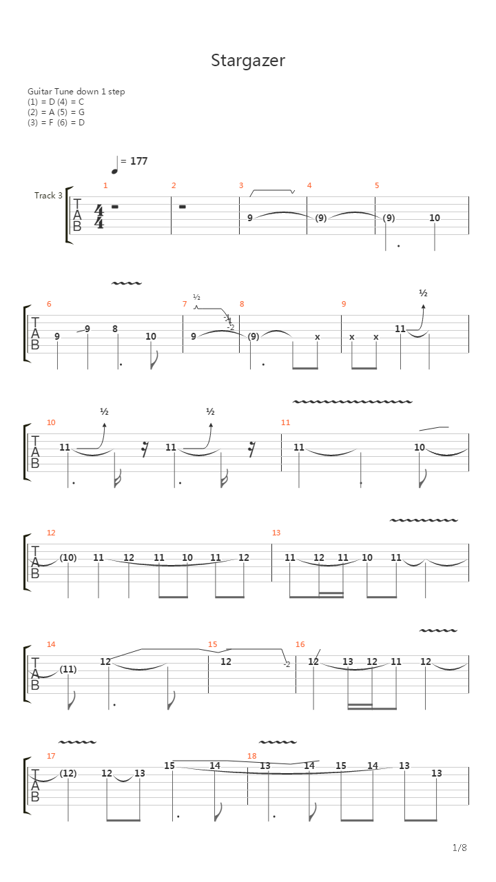 Stargazer吉他谱