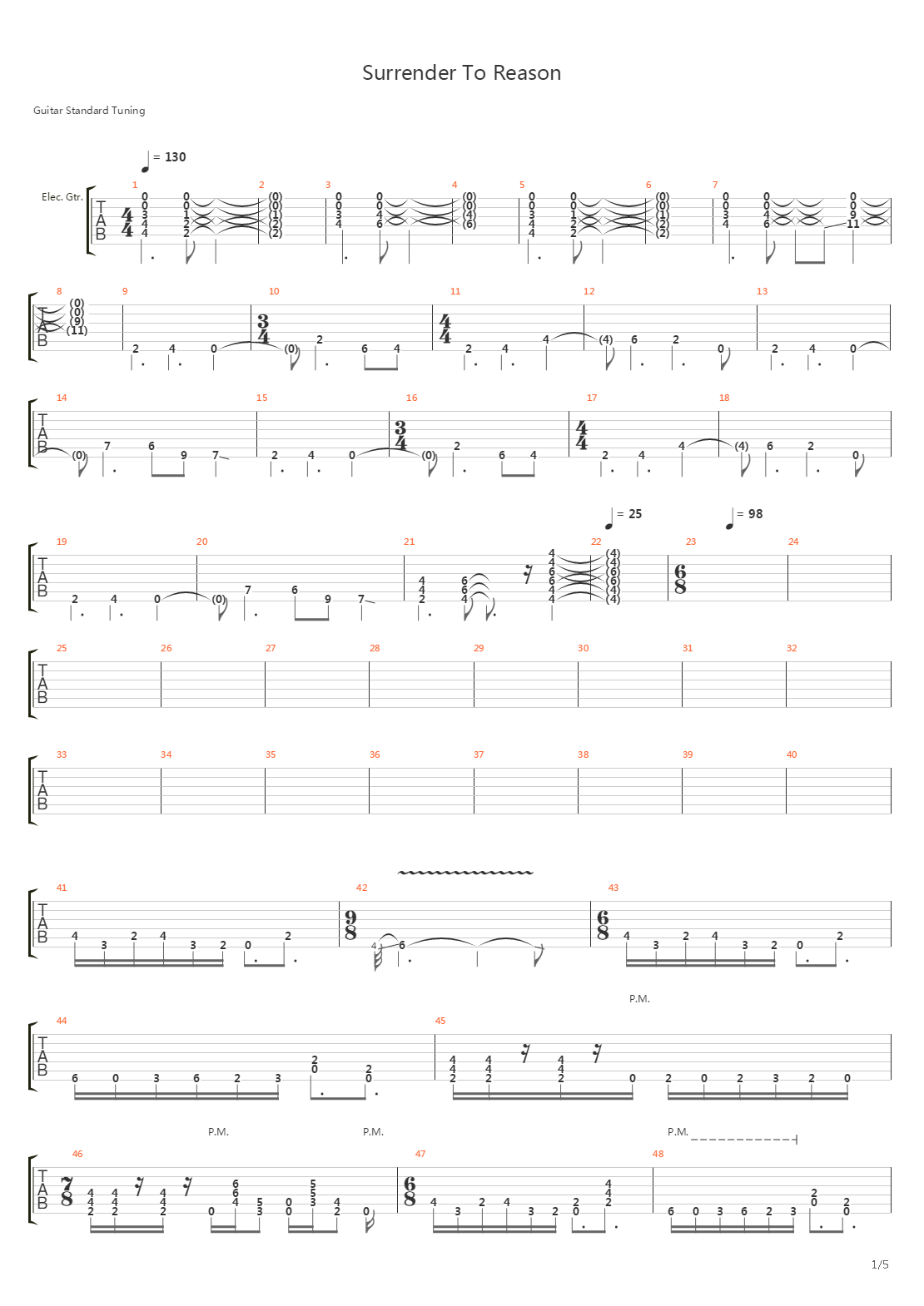 Surrender To Reason吉他谱