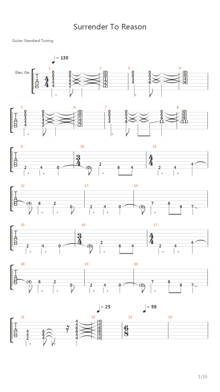Surrender To Reason吉他谱