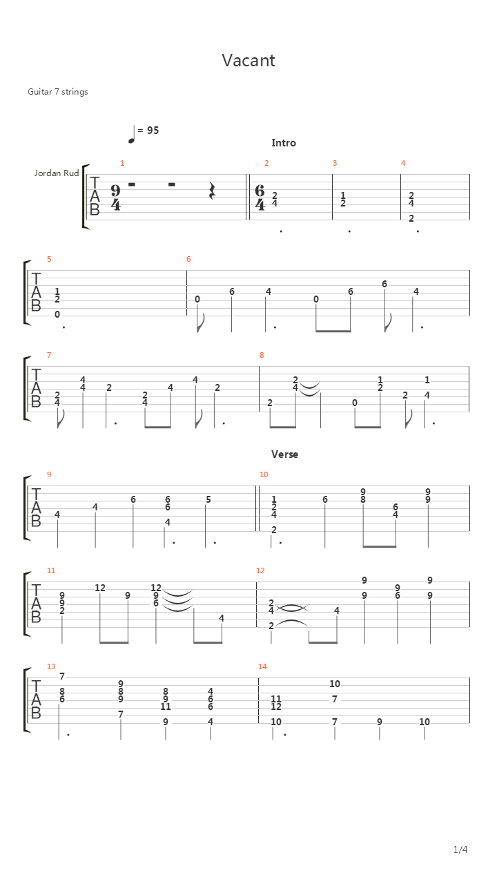 Vacant吉他谱