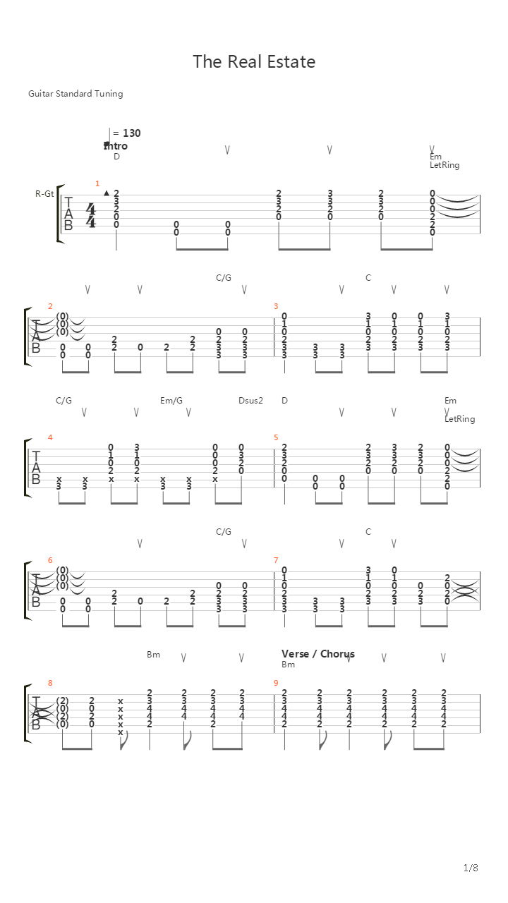 The Real Estate吉他谱