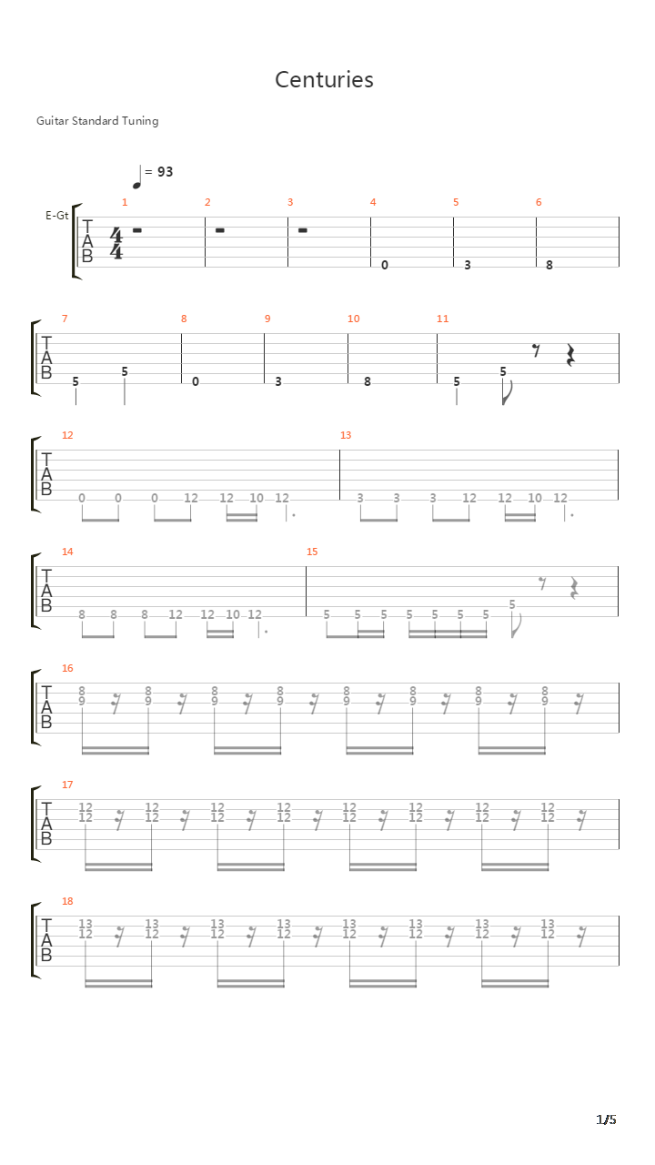 Centuries吉他谱
