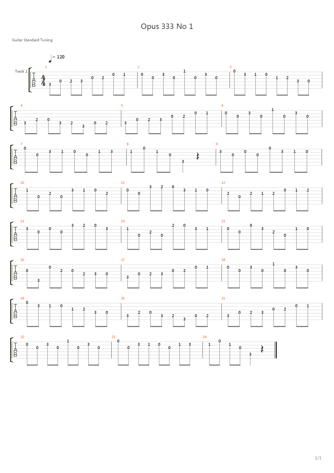 Opus 333 No 1吉他谱