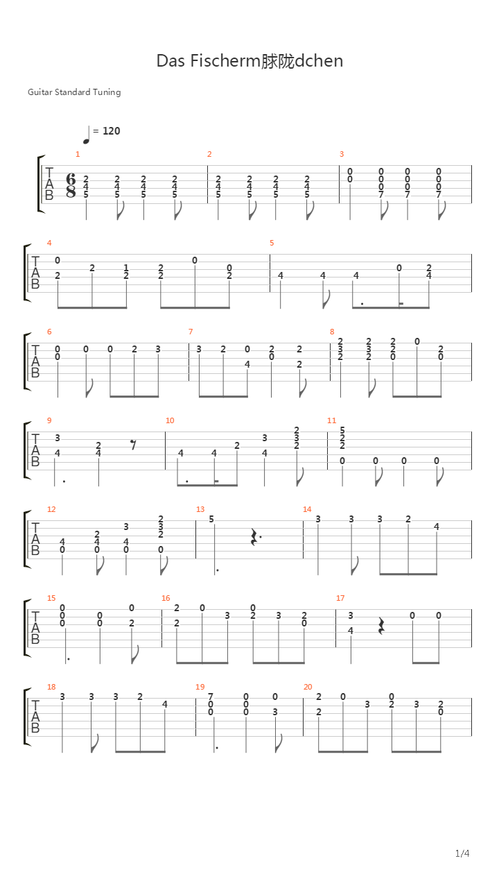 Das Fischermaedchen吉他谱