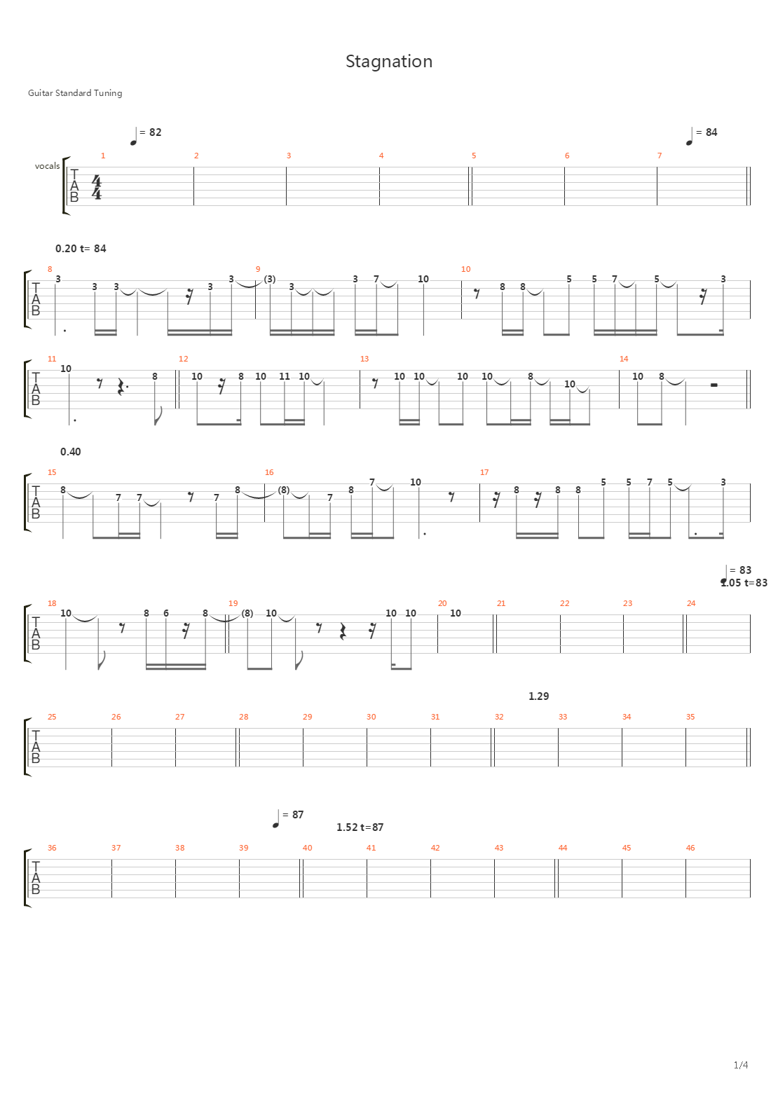 Stagnation吉他谱