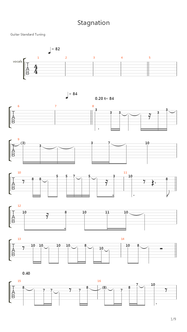 Stagnation吉他谱