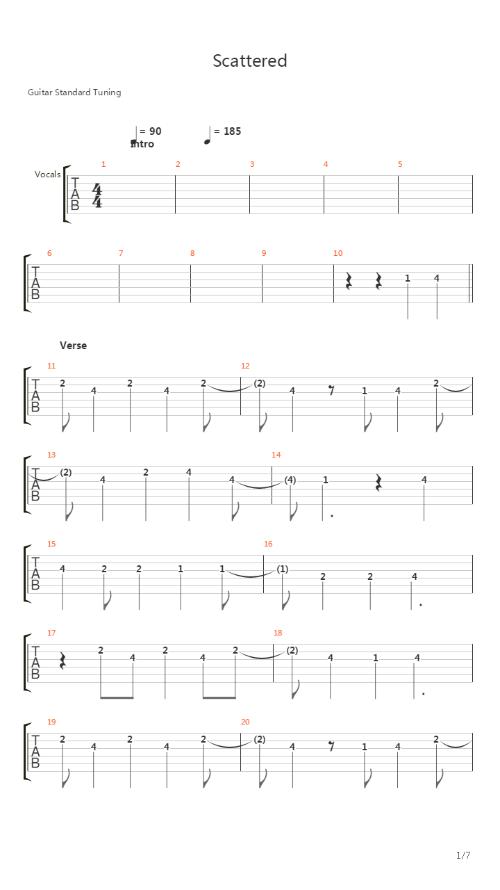 Scattered吉他谱