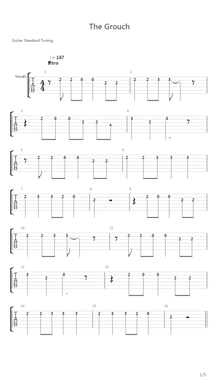 The Grouch吉他谱