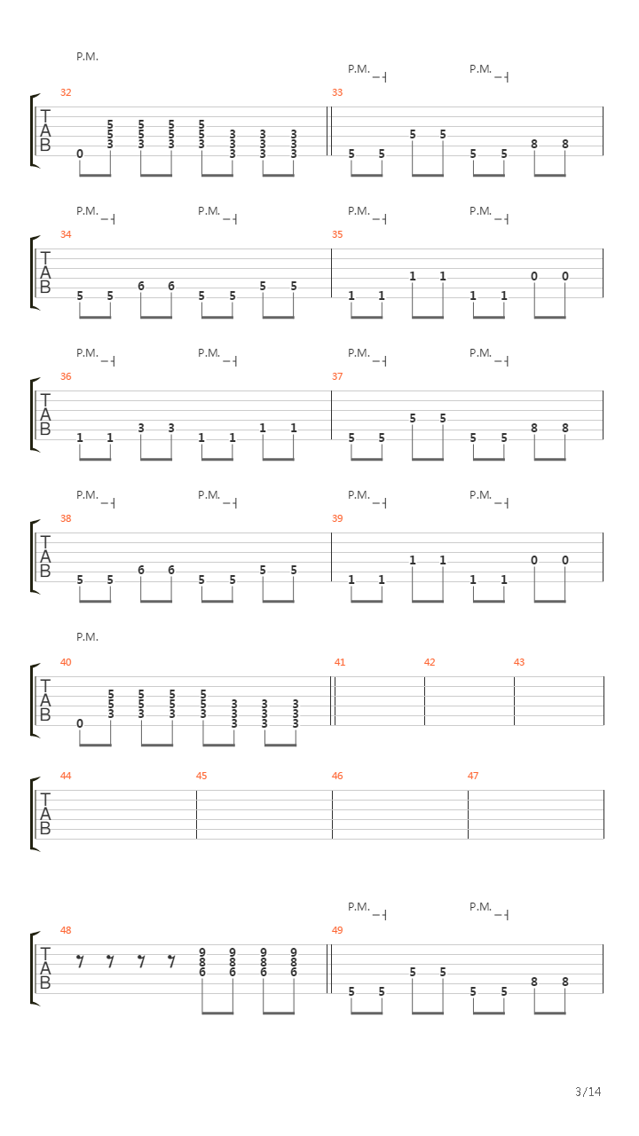 Paralyzed吉他谱