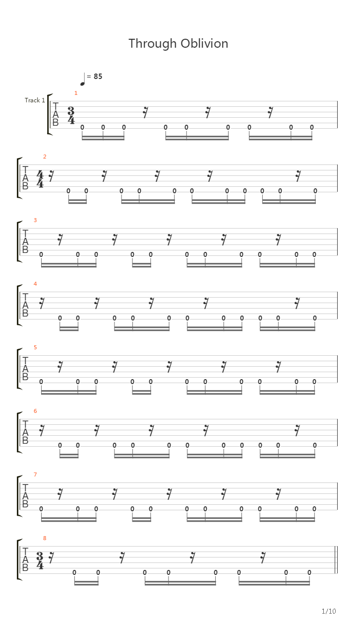 Through Oblivion吉他谱
