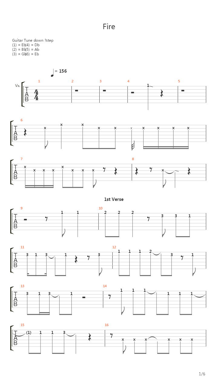 Fire Live吉他谱