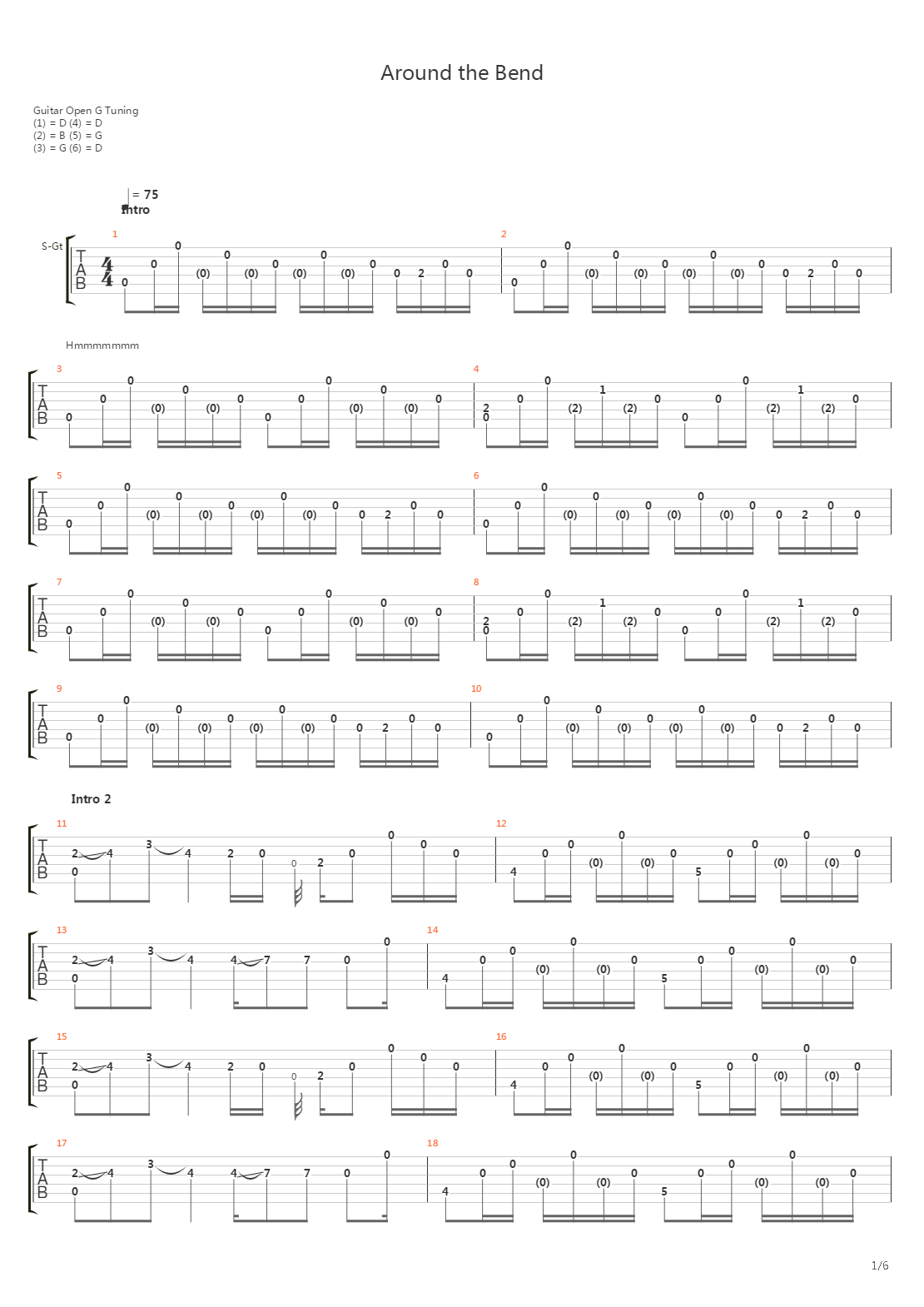Around The Bend吉他谱