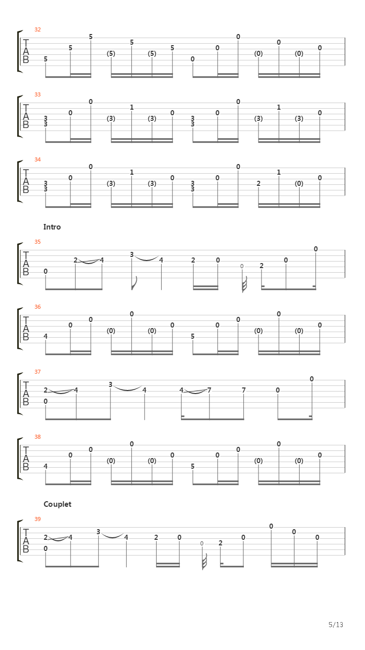 Around The Bend吉他谱