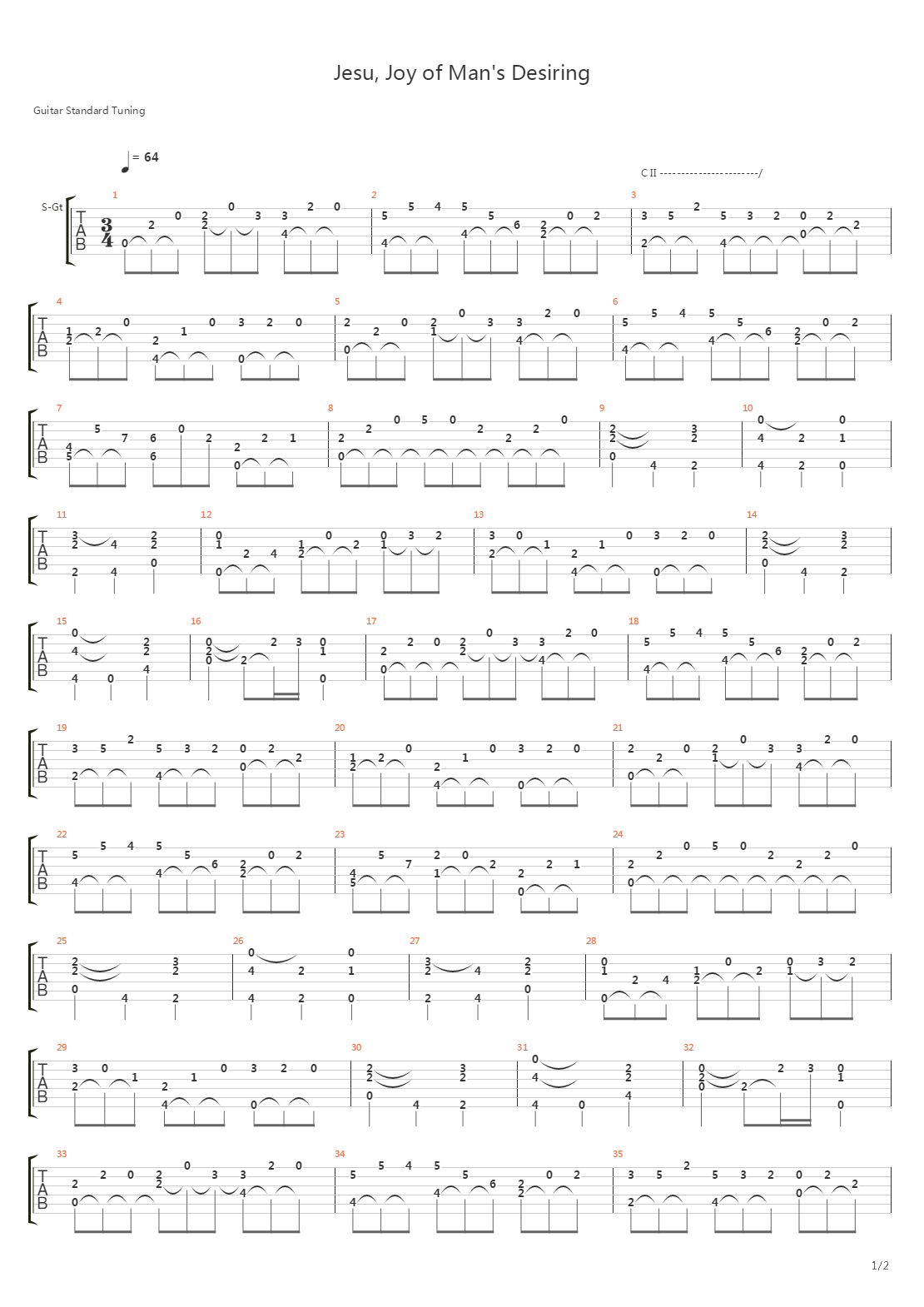 Jesu Joy Of Mans Desiring吉他谱