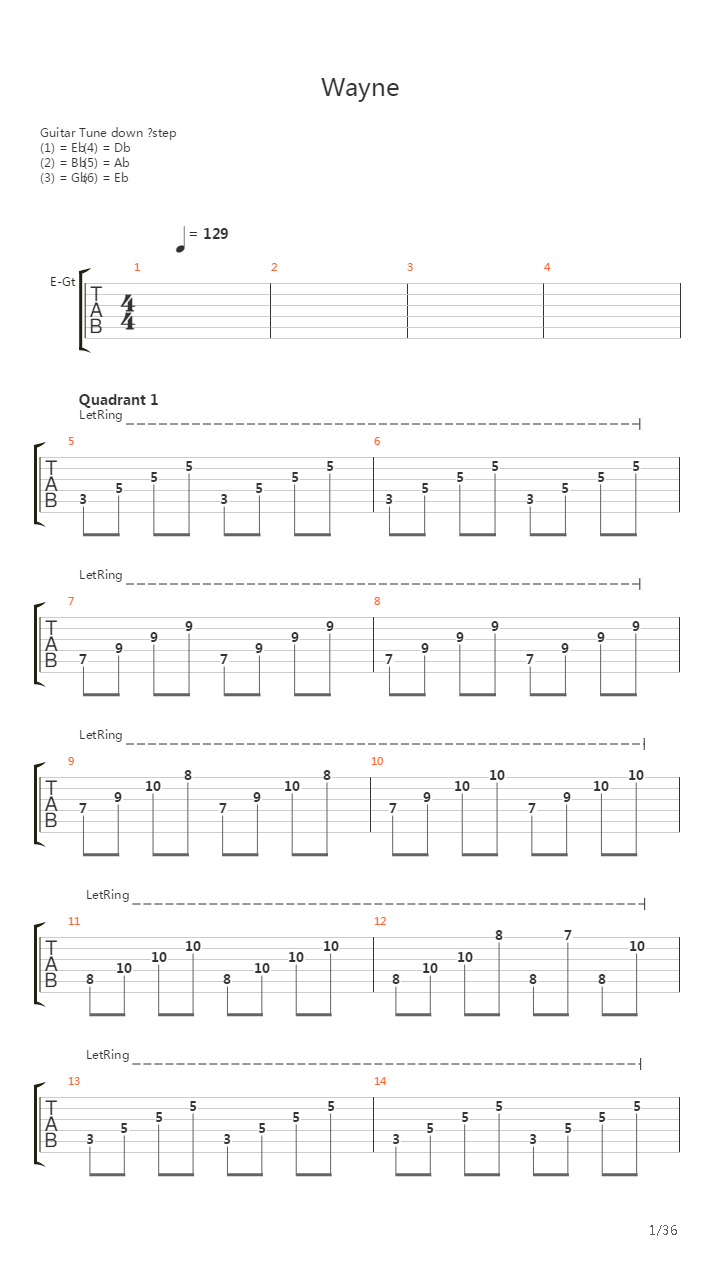 Wayne吉他谱