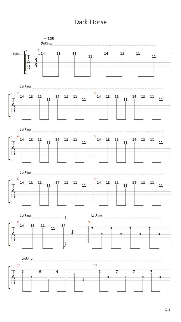 Dark Horse吉他谱