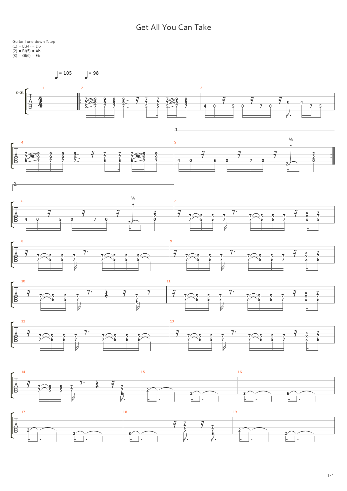 Get All You Can Take吉他谱