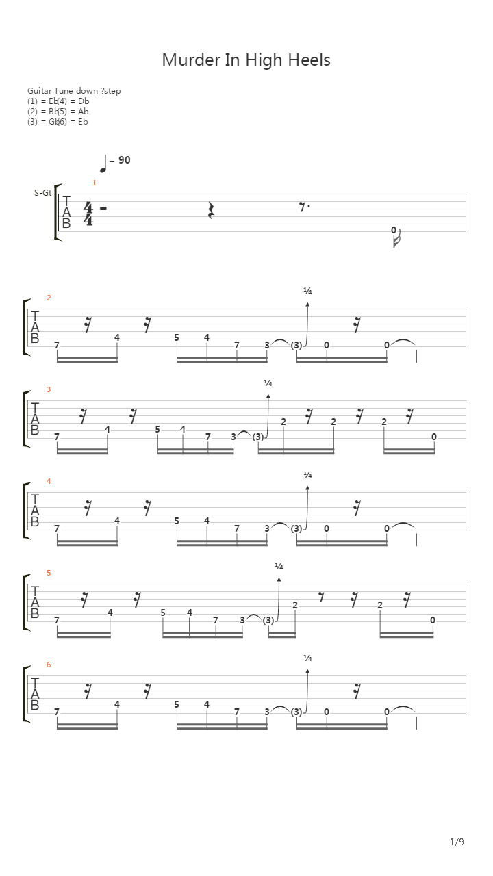 Murder In High Heels吉他谱