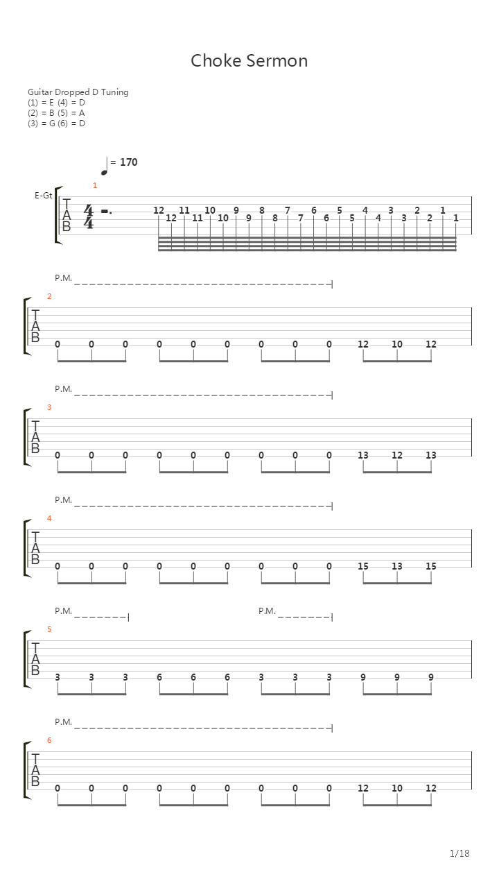 Choke Sermon吉他谱