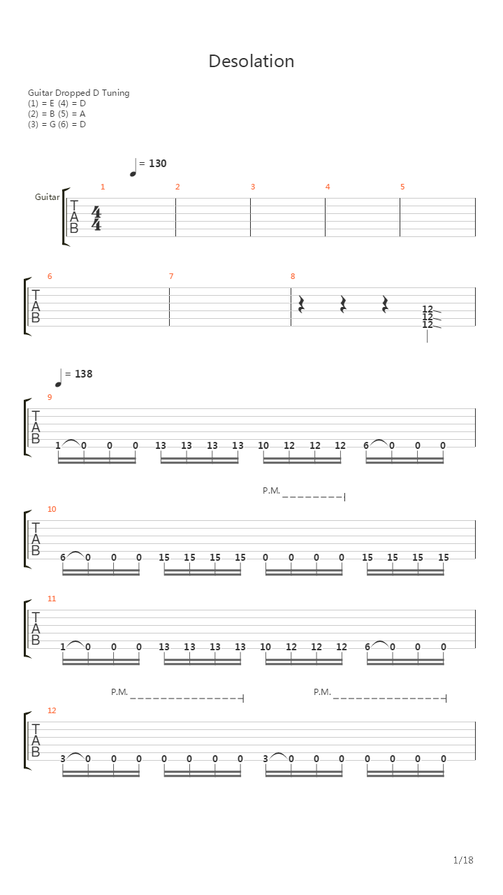 Desolation吉他谱