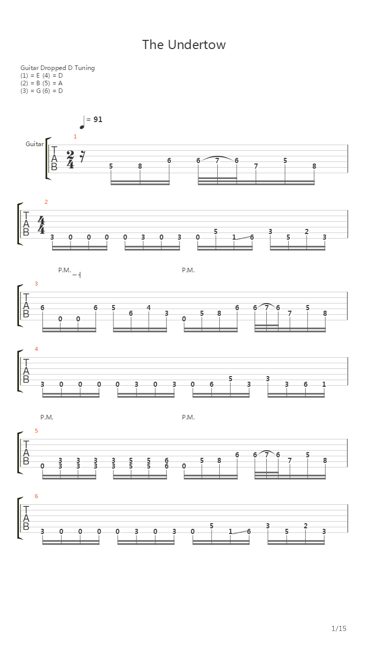 The Undertow吉他谱