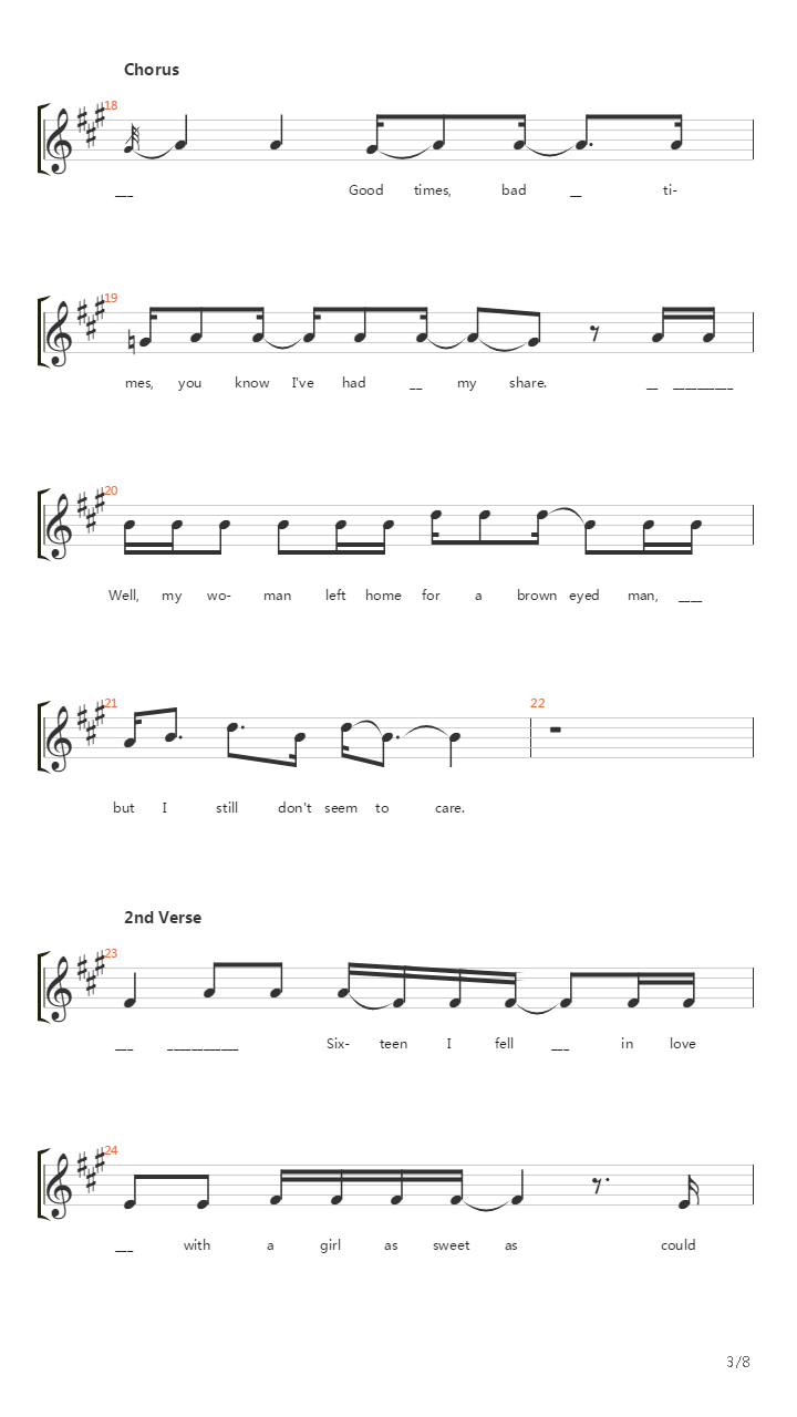 Good Times Bad Times吉他谱