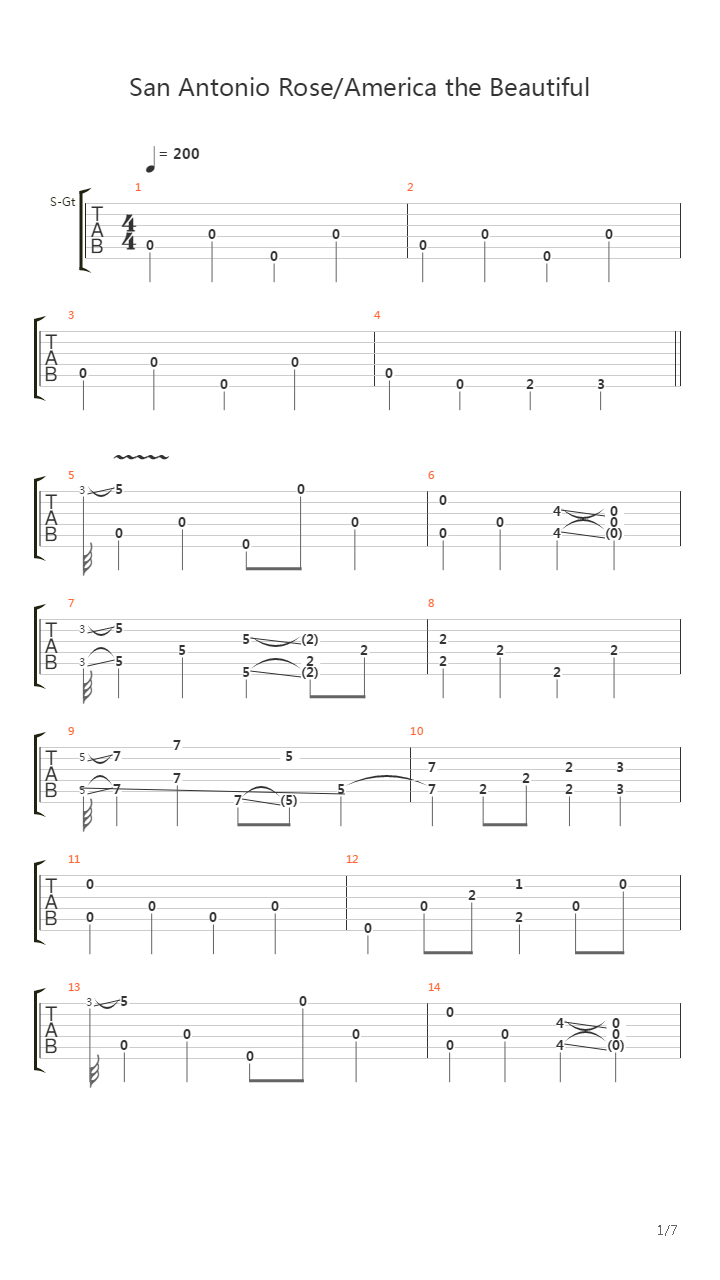 San Antonio Rose - America The Beautiful吉他谱