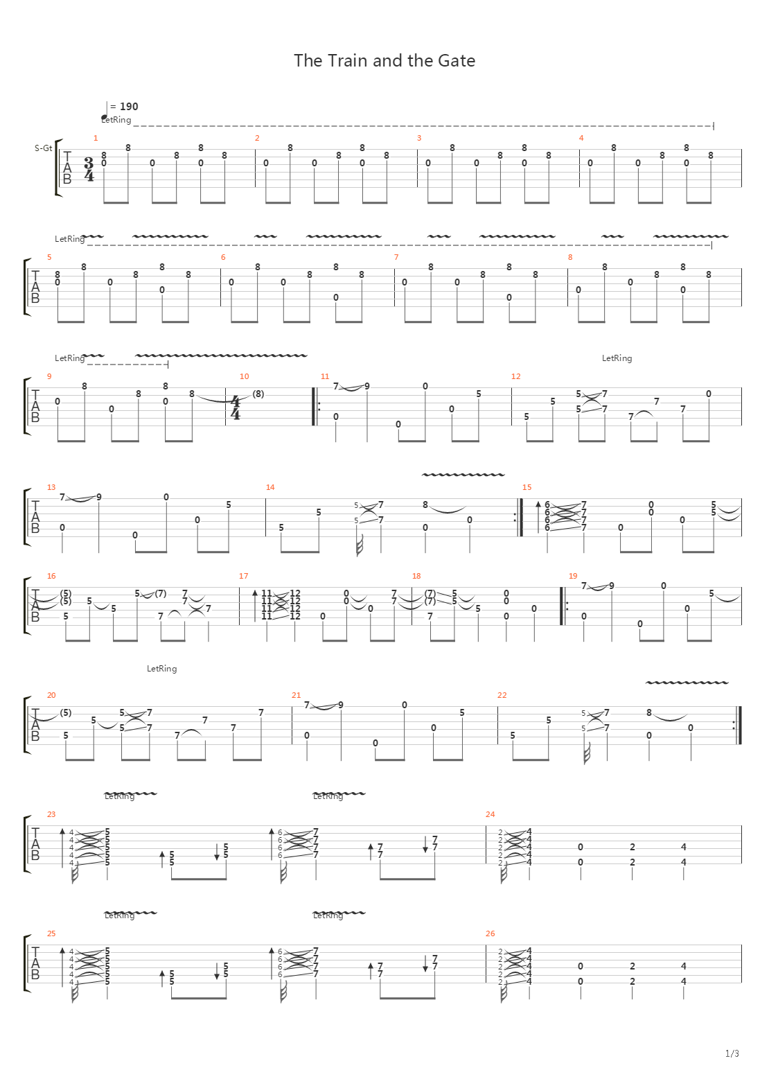 The Train And The Gate吉他谱