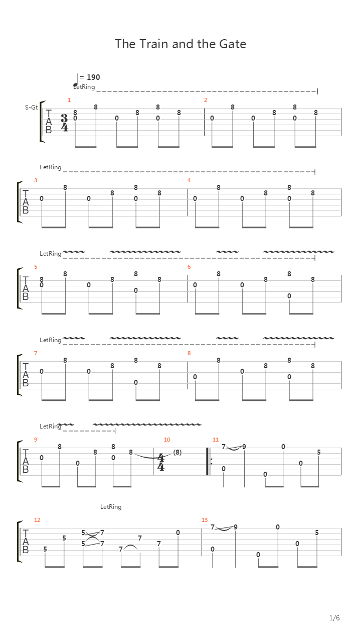 The Train And The Gate吉他谱