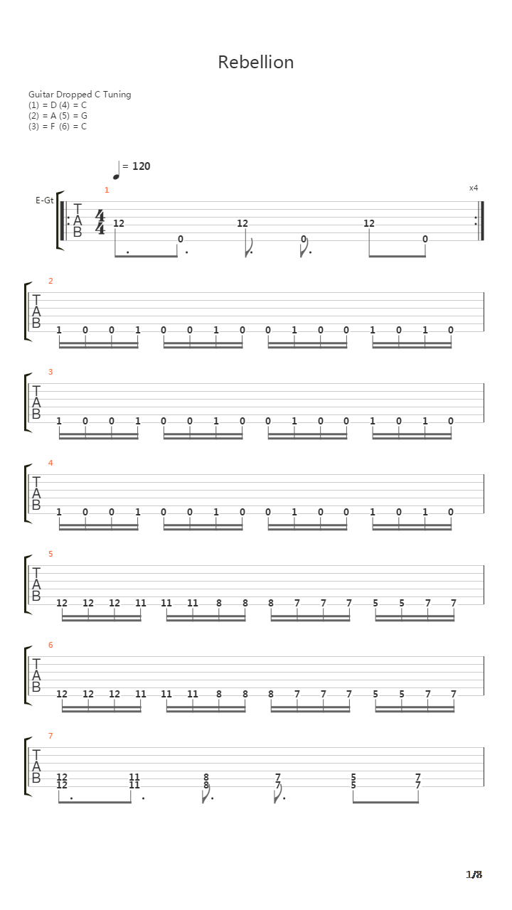 Rebellion吉他谱