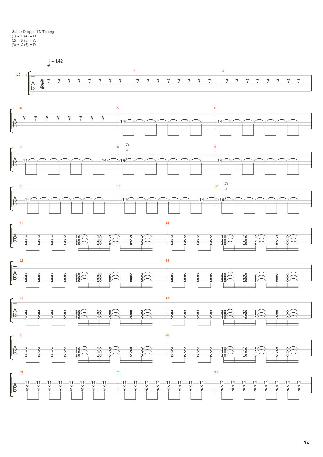 War吉他谱