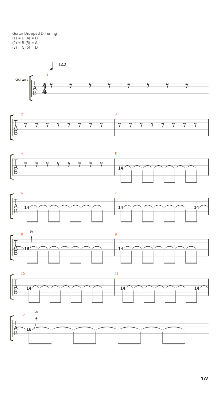 War吉他谱