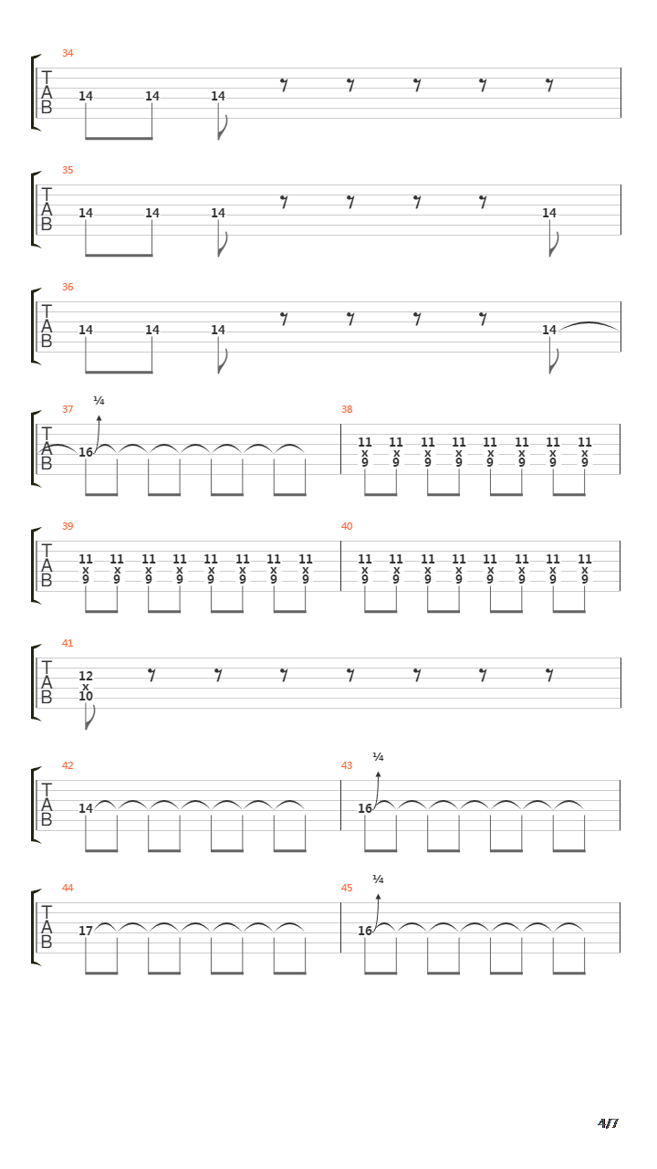 War吉他谱