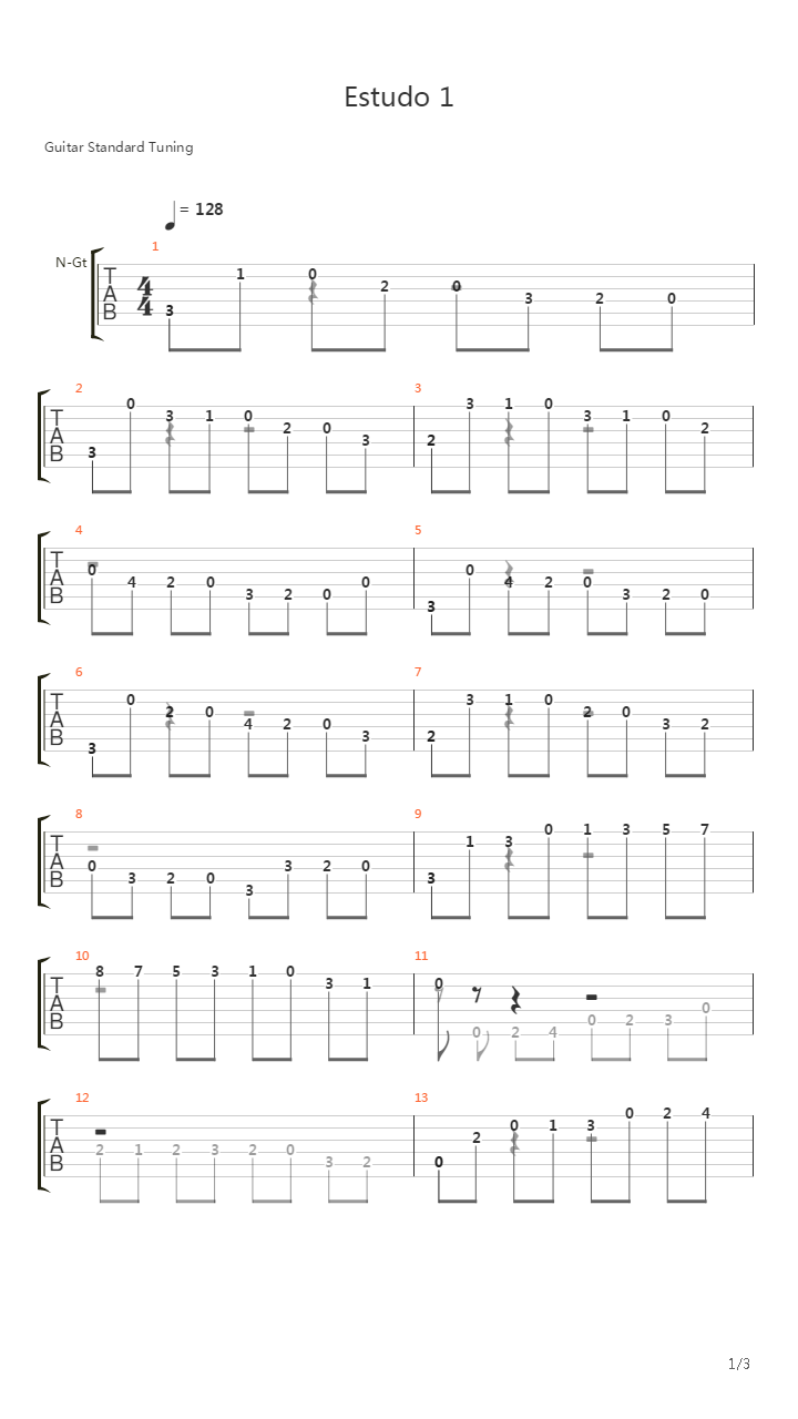 Op 60 Study No 1 In C吉他谱