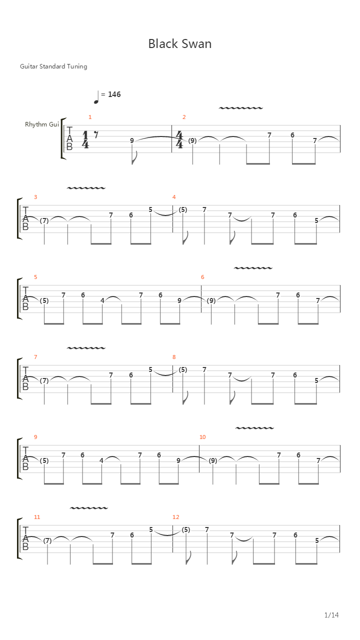 Black Swan吉他谱