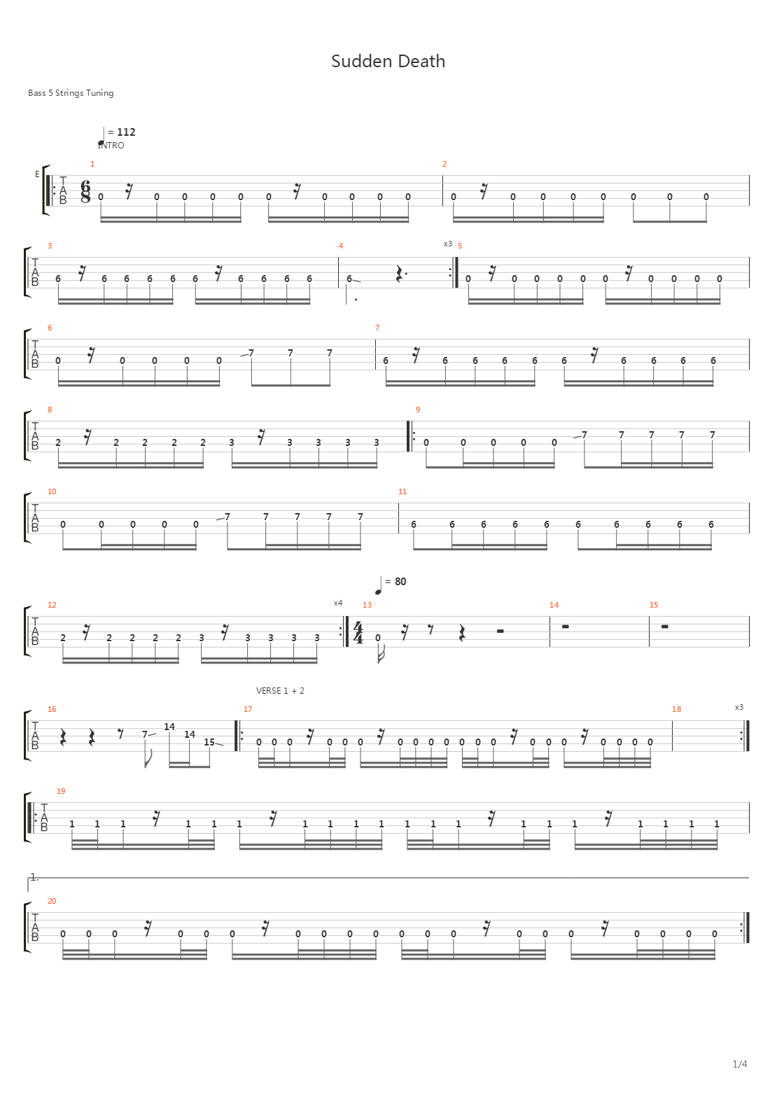 Sudden Death吉他谱