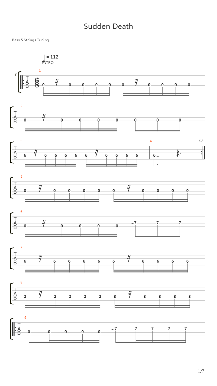 Sudden Death吉他谱